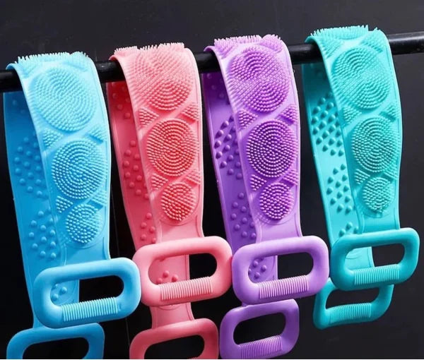 Double Side Bath Towel Scrubber ( Random Color ) | Silicone Scrubber