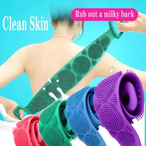 Double Side Bath Towel Scrubber ( Random Color ) | Silicone Scrubber