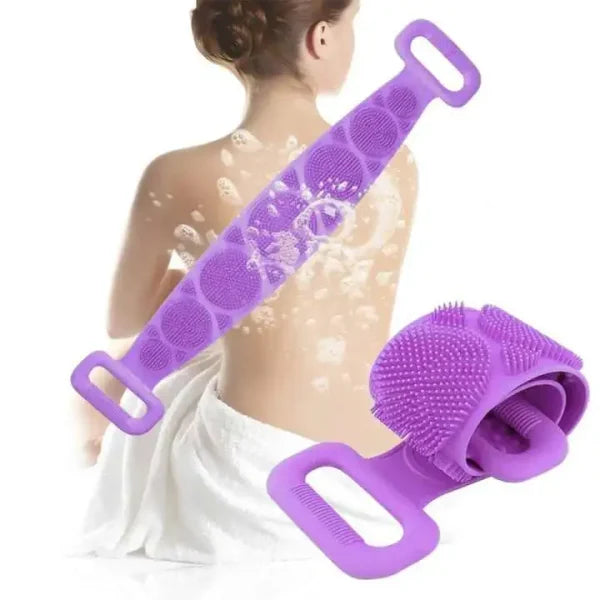 Double Side Bath Towel Scrubber ( Random Color ) | Silicone Scrubber